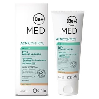 Be+ MED Acnicontrol Evita Brillos y Granos SPF20 40mL. ACNE LEVE. CON COLOR