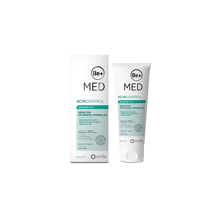 Be+ MED Acnicontrol Reductor de Granos y Espinillas 40mL. Acne Moderado