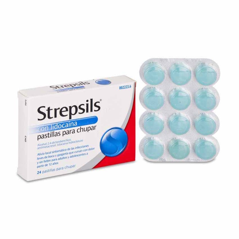 Strepsils con Lidocaina 24 pastillas para chupar - Mi Farmacia Preferida.