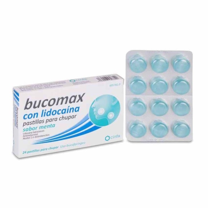 Bucomax Lidocaína 24 Pastillas Para Chupar Menta