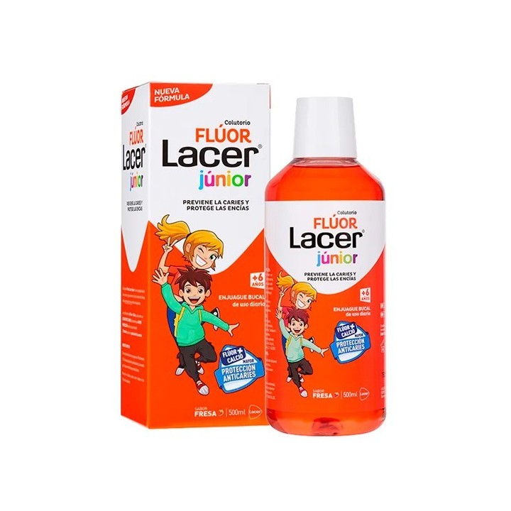 Lacer Junior Enjuague Bucal Uso Diario Sabor Fresa 500MLr