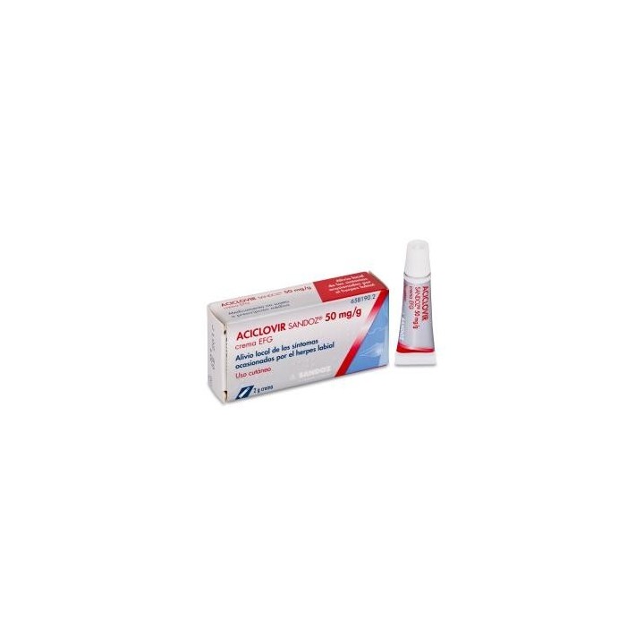 Aciclovir Sandoz EFG 50 mg/g crema 2 gramos