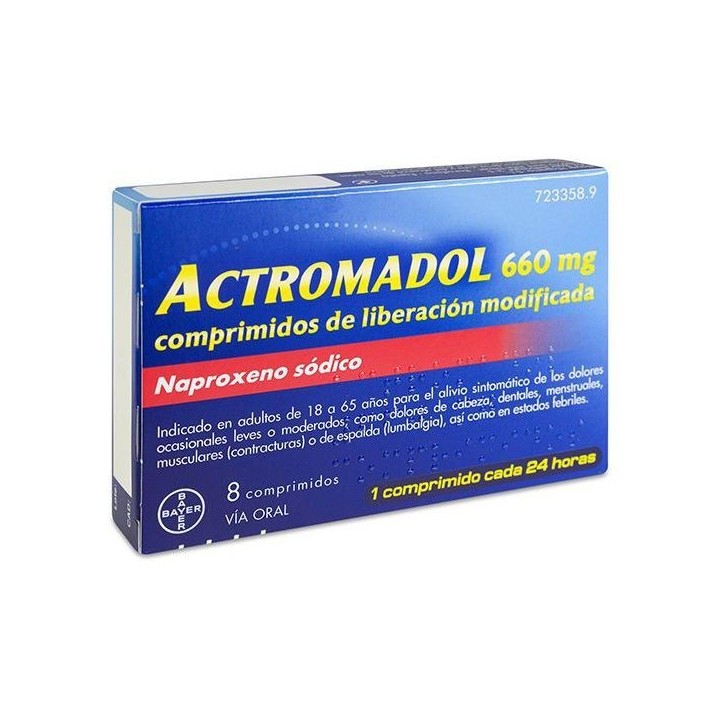 Actromadol 660 mg 8 Comprimidos Liberación Modificada