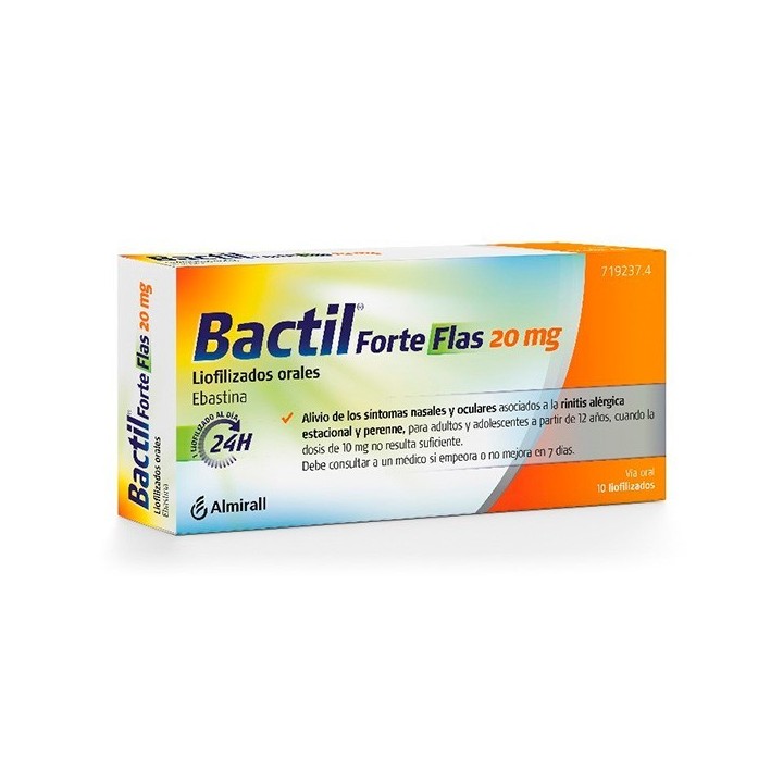 Bactil Forte Flas 20 mg 10 Liofilizados Orales CN: 719237.4