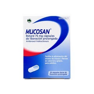 MUCOSAN RETARD 75 MG 30 CAPSULAS. de liberaión prolongada.Ambroxol hidrocloruro CN 696278.7