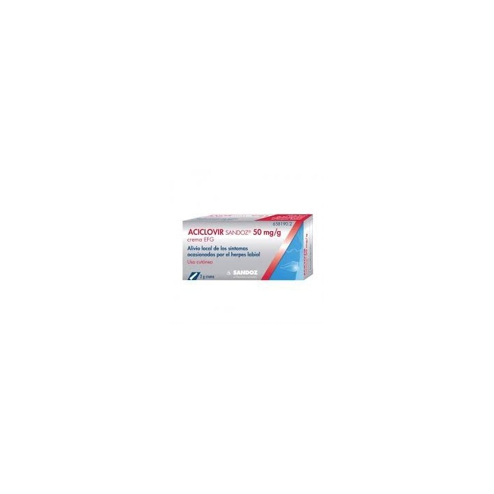 Aciclovir Sandoz EFG 50 mg/g crema 2 gramos