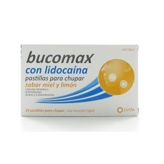 Bucomax Lidocaina (24 pastillas para chupar miel y limon)