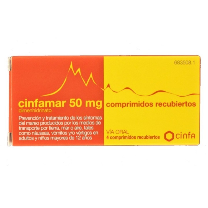 Cinfamar Cafeina 50 mg/50 mg 4  Comprimidos recubiertos