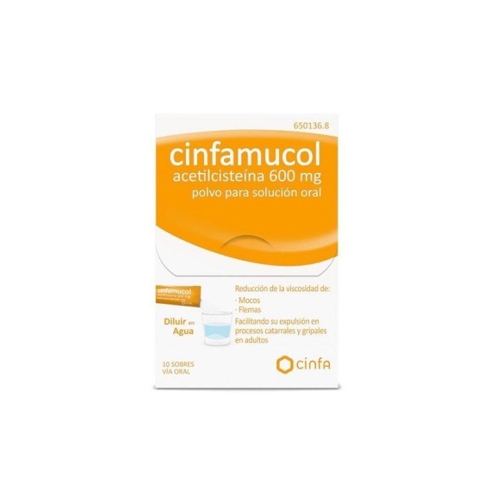 Cinfamucol Acetilcisteina 200 mg Polvo 20 sobres  solucion oral