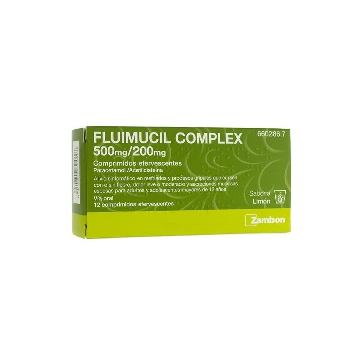 FLUIMUCIL COMPLEX 500 mg / 200 mg  12 comprimidos efervescentes CN 660286.7