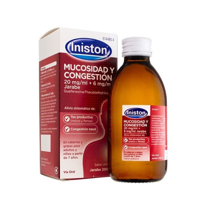 Iniston Mucosidad y Congetión 20 mg/mL + 6 mg/mL Jarabe 200 mL