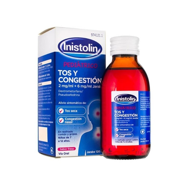 INISTOLIN PEDIATRICO ANTITUSIVO 120 ML 2 MG/ML +6 mg/ml jarabe .120 ML. CN974121.1